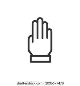 Simple hand line icon. Premium symbol in stroke style. Design of hand icon. Vector illustration.