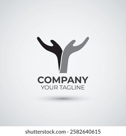simple hand logo design template