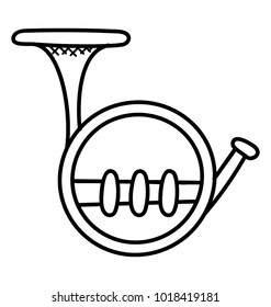 
A simple hand made icon of a musical instrument named French Horn
