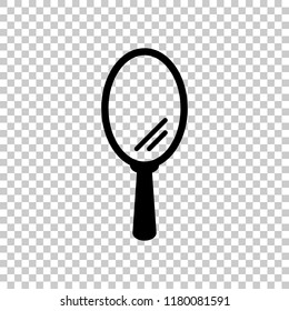 Simple hand mirror icon. On transparent background.