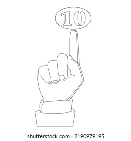 A simple hand number ten line Art Design