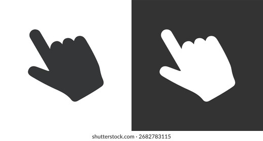 Simple Hand Pointer Cursor Icon for Clicking and Interaction Icon. Solid glyph series icon