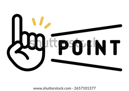 Simple hand pointing icon.
Illustration of attention, check, point, advice, check, pointing to an important part.