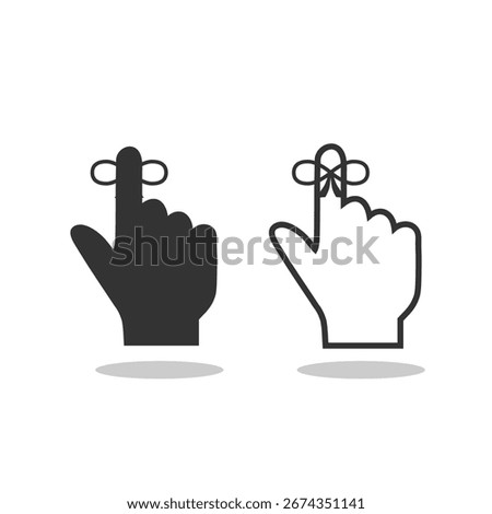 Simple Hand Reminder icon with shadow