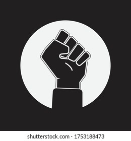 Simple hand rising For Black Lives Matter Vector Design
