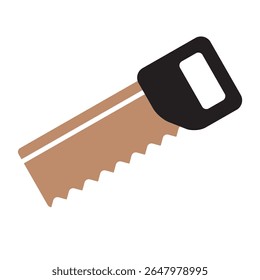 Simple Hand Saw Icon, Carpentry Equipment and Construction Tool Vector