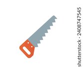 Simple Hand Saw icon vector on a white background.
