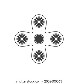 Einfache Hand-Spinner im flachen Stil. Finger Spinner Stress Linderung Spielzeug. Konzepte für Meditation oder Anti-Stress-Geräte. Vektorgrafik EPS10.