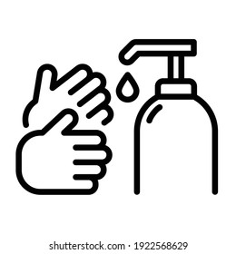 Simple hand washing symbol on white background.