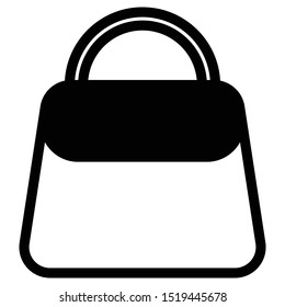 The simple handbag icon flat style for web design