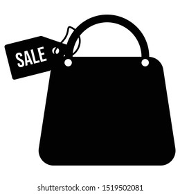 The simple handbag icon flat style for web design