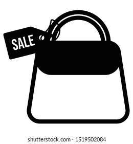 The simple handbag icon flat style for web design