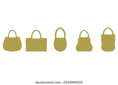 Design de conjunto de ilustração de bolsa simples