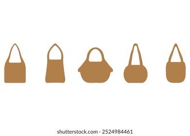 Diseño de conjunto de ilustración de bolso simple