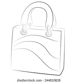 simple handbags. Vector illustration on white background. unpainted contour