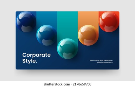 Simple handbill design vector illustration. Trendy realistic balls site concept.