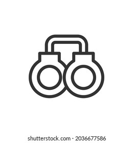 Icono de línea simple esposas. Símbolo premium con estilo de trazo. Diseño del icono de las esposas. Ilustración vectorial.