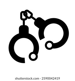 Simple handcuffs silhouette icon. Vector.