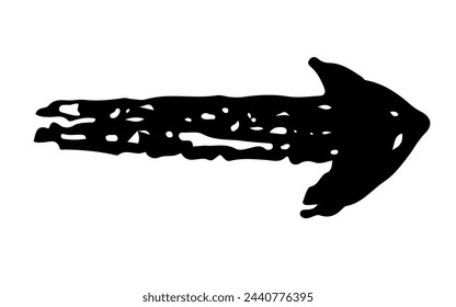 Simple hand-drawn arrow icon black