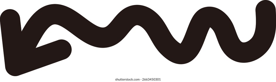 Icono de flecha dibujado a mano simple, negro