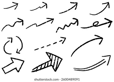 Simple hand-drawn arrow illustration set.