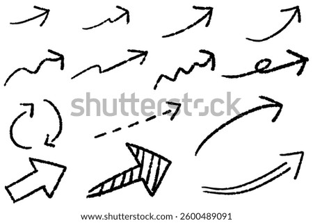 Simple hand-drawn arrow illustration set.