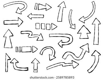 Simple Hand-Drawn Arrow Set, Variation Materials