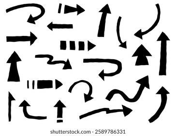 Simple Hand-Drawn Arrow Set, Variation Materials