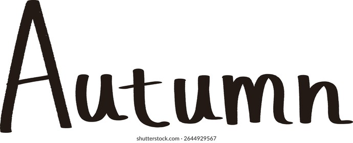 Letras Simples de outono desenhadas à mão em preto e branco
