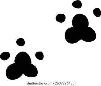 Simple Hand-Drawn Black Animal Paw Print Illustration
