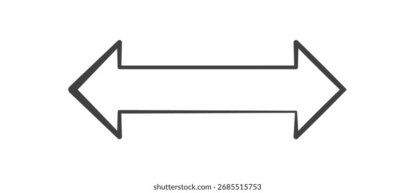 Simple hand-drawn black double-headed arrow