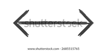 Simple hand-drawn black double-headed arrow