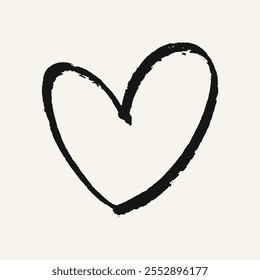 A simple, hand-drawn black heart on a white background. Perfect for adding a touch of personality to your designs