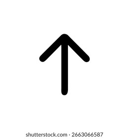Elemento de signo de dirección ascendente de flecha en negrita dibujado a mano simple