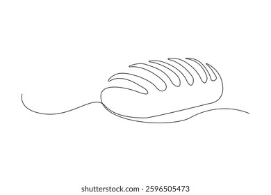 Simple hand-drawn bread single line drawing isolated on white background. Vector illustration