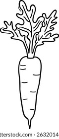 Uma Simples Ilustração De Cenoura Desenhada À Mão