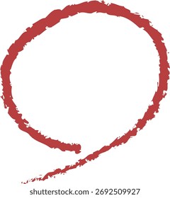 Um simples círculo desenhado à mão desenhado com uma linha vermelha
