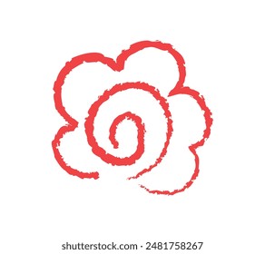 Simple hand-drawn circle flower illustration test