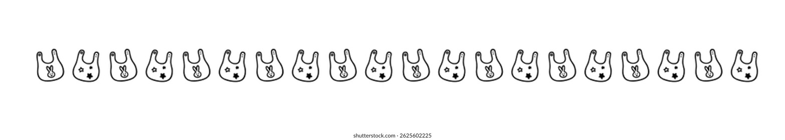 Simple hand-drawn cute bib border