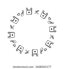 Simple hand-drawn cute eco frame
