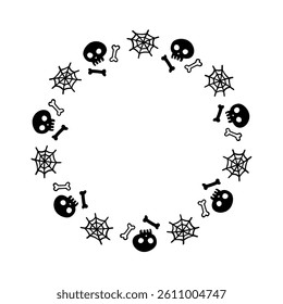 Simple hand-drawn cute Halloween frame