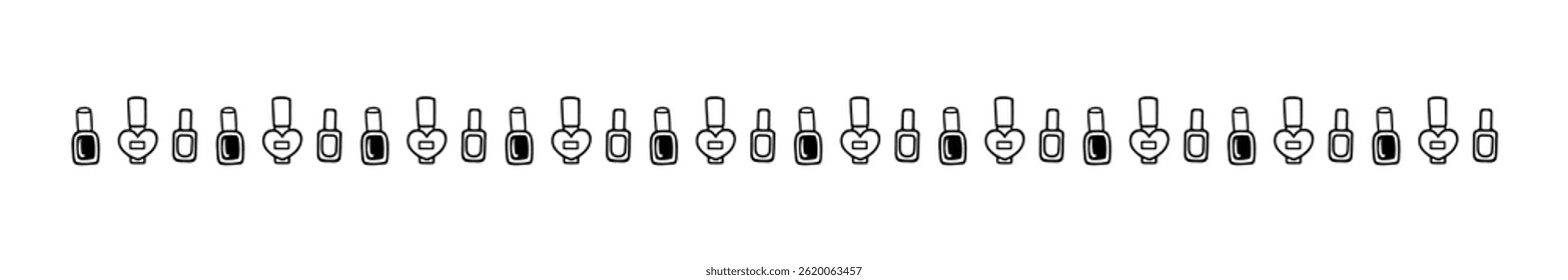 Simple hand-drawn cute nail polish border