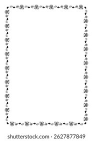 Simple hand-drawn cute New Year's rectangular frame