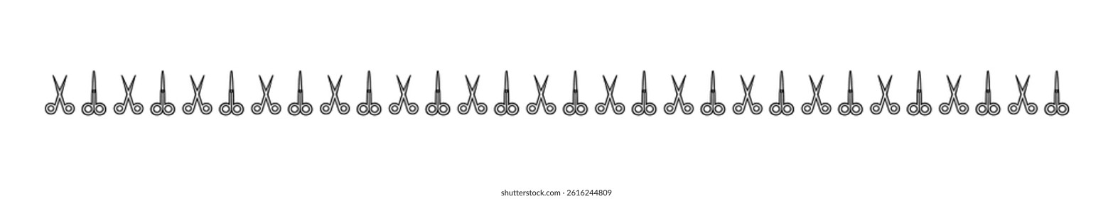 Simple hand-drawn cute scissors decorative frame