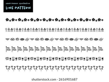 Simple hand-drawn cute spring image decorative frame set