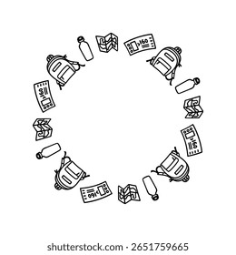 Simple hand-drawn cute travel image frame
