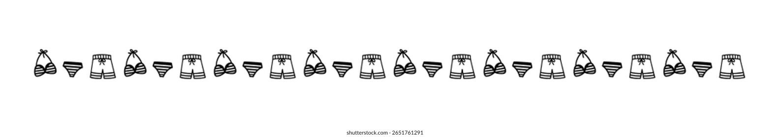 Simple hand-drawn cute travel image decorative border