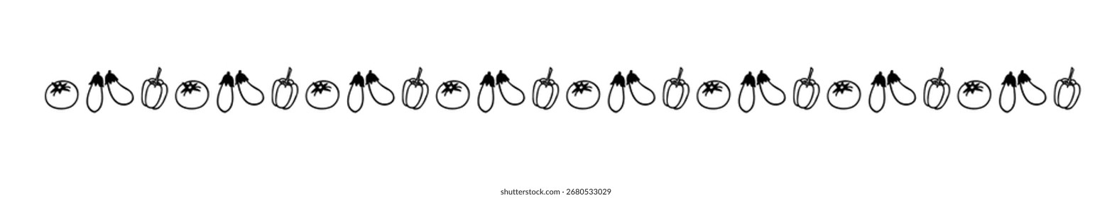 Borde decorativo dibujado a mano simple con lindas Imágenes vegetales