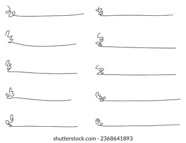 Simple hand-drawn decorative ruffles, text decorations and vectors,decorative borders