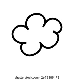 Einfache handgezeichnete Doodle Cloud Kontur für Symbole. 